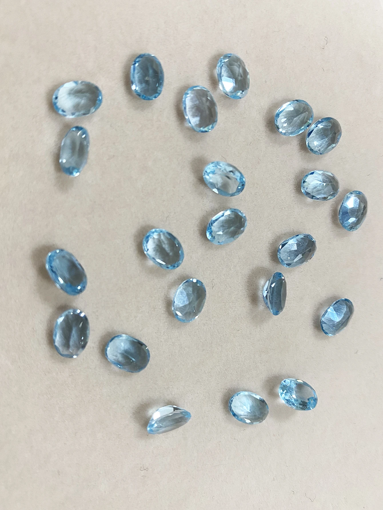Natural Stone Oval Cut 7X5mm 1.05Ct Faceted Loose Gemstone Sky Blue Topaz Diamond For Ring Earring Jewelry Making Accessories loose gemstones