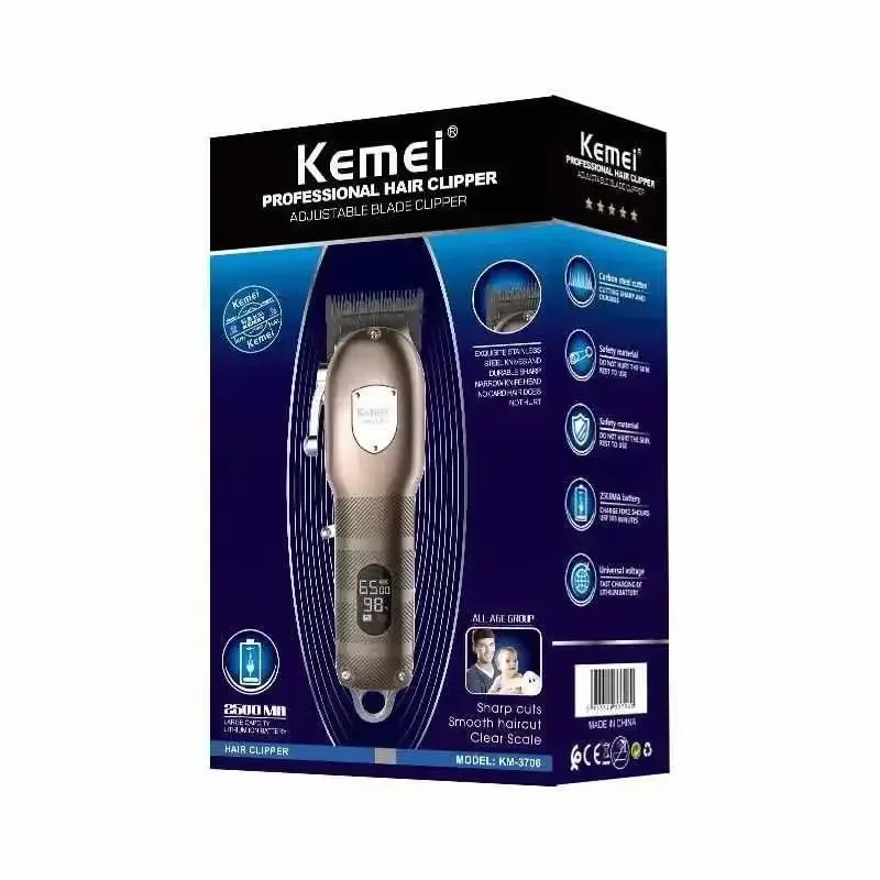 kemei hair clipper KM-3706 fast charge and long time working barber professional hair clipper hair trimmer 6