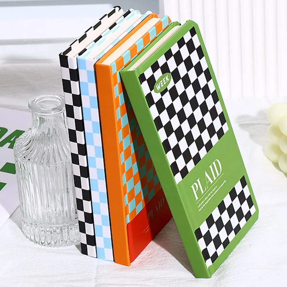 Book Stationery Weekly Monthly Planner Agenda Diary Book Hand Account Notebook Plaid Memo Notebook DIY Albums Scrapbooking