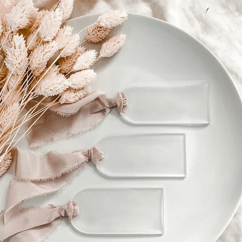 Acrylic Wedding Place Card 2MM Thick Acrylic Name Tag Arch Clear Wedding Decoration Seating Cards DIY Hanging Sign 20/50Pcs place card holders place cards acrylic sign holders
