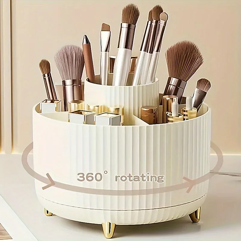 Makeup Storage Organizer Cosmetic Brush Holder 360° Rotating- Multi-Functional