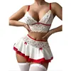 Women's Short Slim Fit Mini Sexy Half Skirt Casual Lace Patchwork Ultra A-line Skirt Party Mini Ruffle Skirt 3
