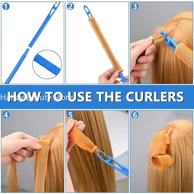Heatless Hair Curlers Magic Wave Formers Spiral Hair Rollers Wavy 12pcs Women Hairstyle Roller Styling Tools