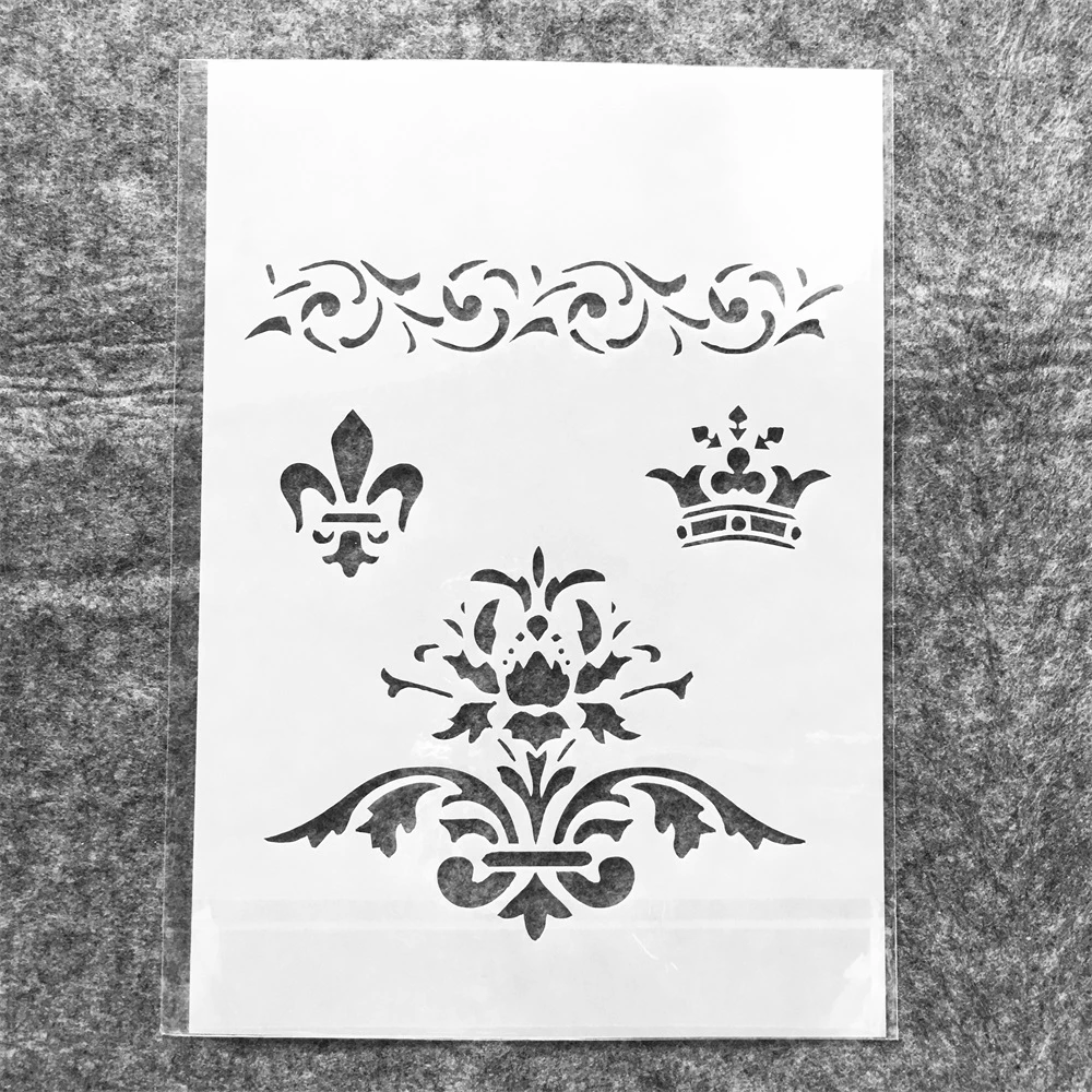 

A4 29cm Crown Totem Line DIY Layering Stencils Wall Painting Scrapbook Coloring Embossing Album Decorative Template