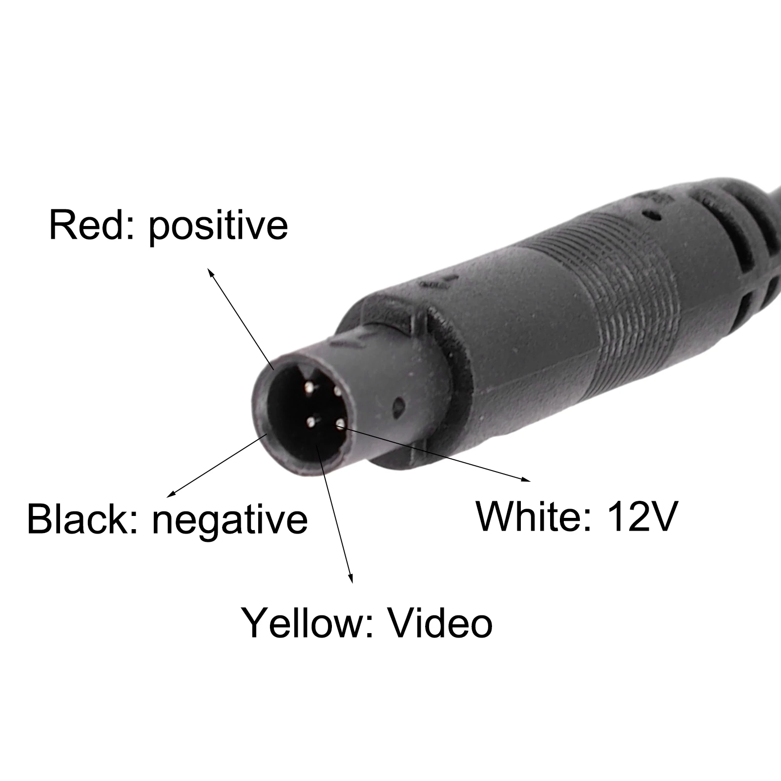 1x 4-Pin Männlichen Kopf Backup Reverse Kamera Auto Universal Zu CVBS RCA Buchse Signal Power Adapter kabelbaum Zubehör – Detail 4