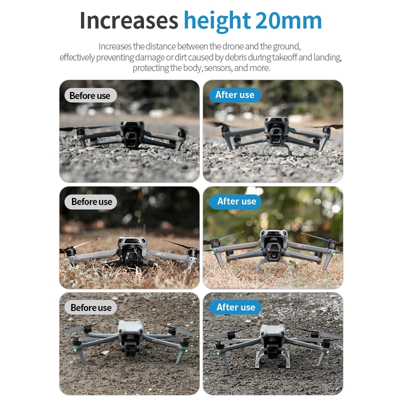STARTRC For DJI Air 3S/Mavic Air 3 Landing Gear Folding Heighten Support Legs Quick Release Landing Skid Drone Accessories rc aircraft landing gear wheel