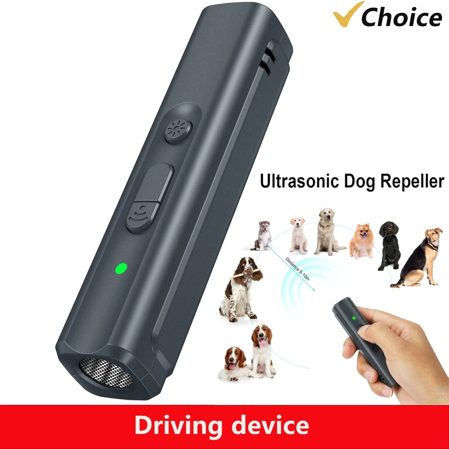 Powerful ultrasonic dog anti bark device portable dog barking deterrent stop barking device ultrasonic repellent 16.4ft