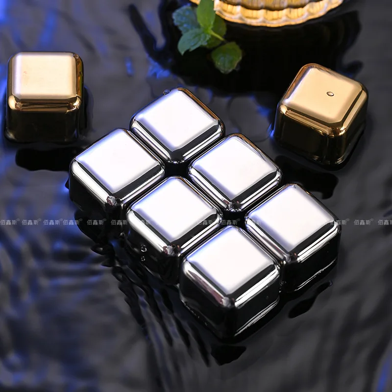 Stainless Steel Ice Cubes for Whiskey and Wine