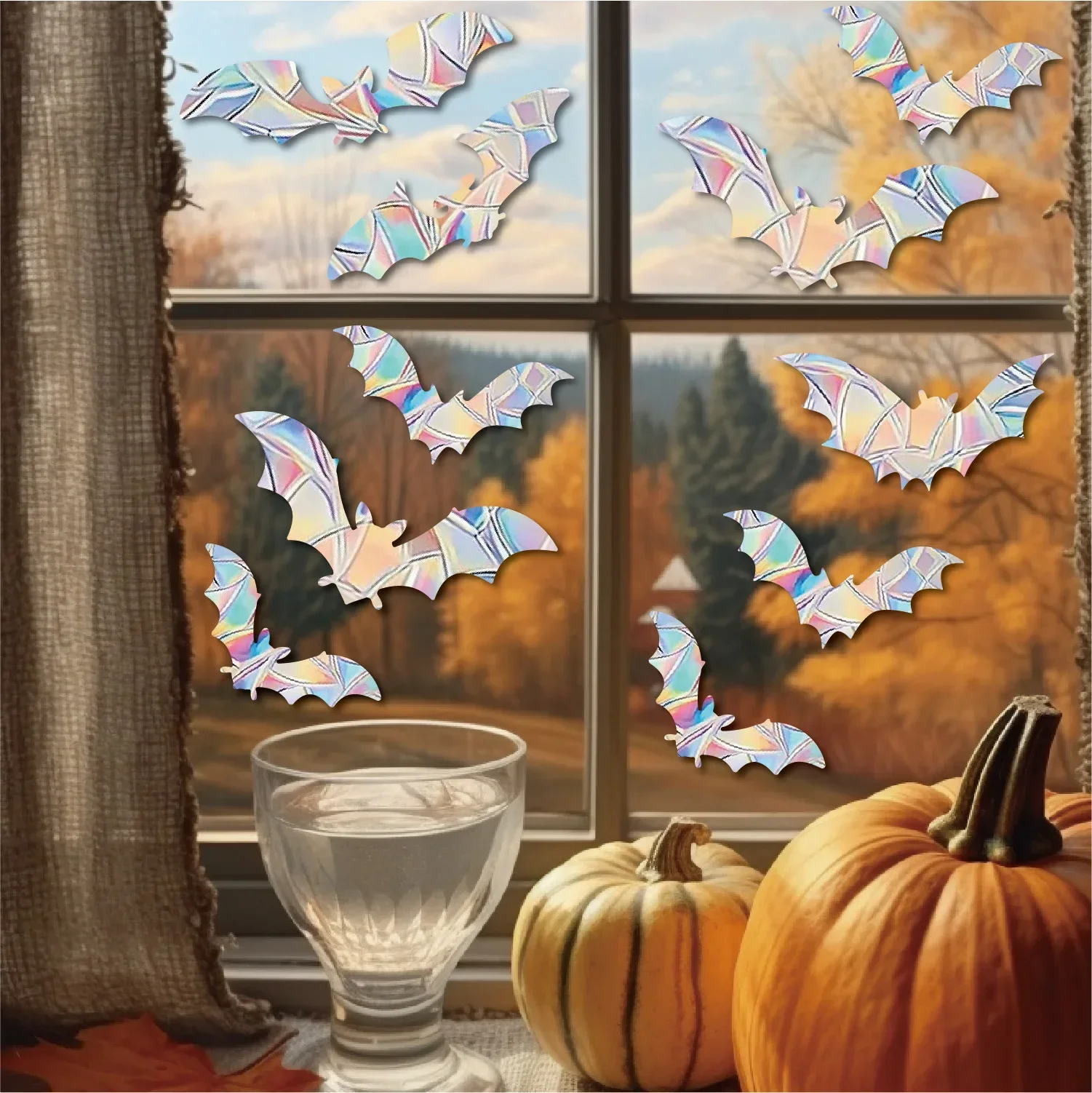 Colorful Window Sticker Suncatcher Rainbow Prism Butterfly Static Glass Sticker PVC Anti-collision Crash Glass Home Decor