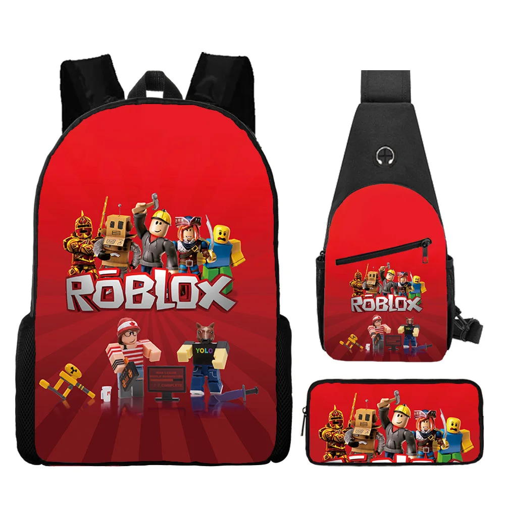 ROBLOX-Bolsa de desenho animado para crianças, mochila versátil de moda,  carregamento USB, presente de lona para meninos e meninas - AliExpress