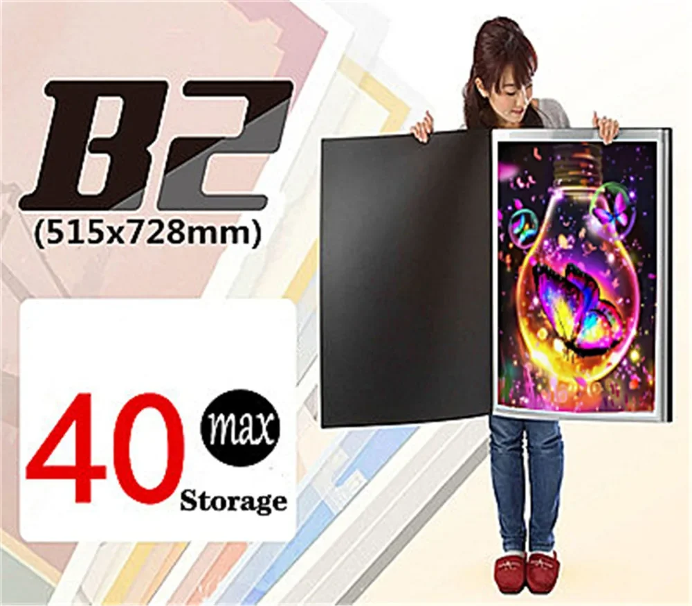 

20 Pages 50x70cm Diamond Painting Cross Stitch Binder Storage Presentation Book Poster Photo Album Puzzles Storage Book