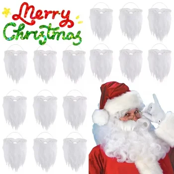 Padre natale barba oroscopo barba bambini adulti barba bianca regolabile ricci barba finta fornitura di decorazioni per feste di natale