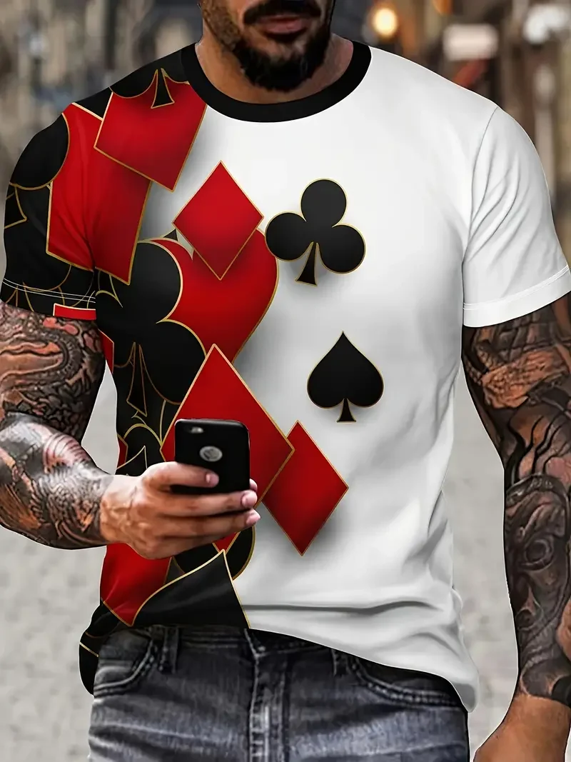 T-shirt 3d con illusione ottica uomo moda designer casual_voghion.com
