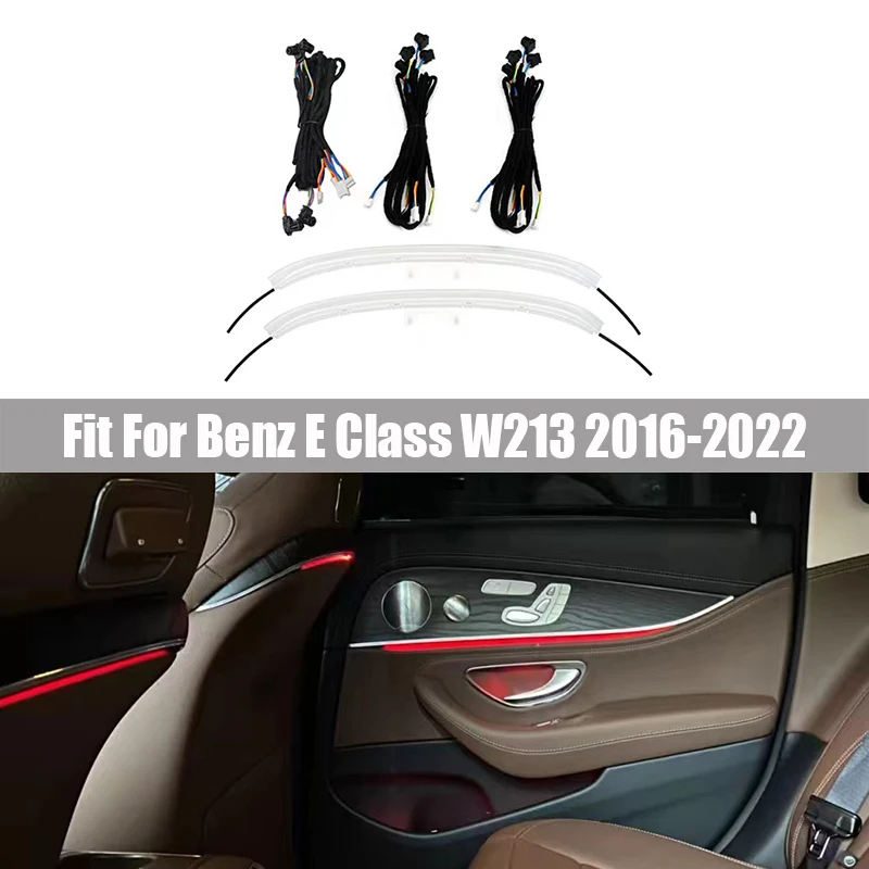 

Подходит для Mercedes Benz E-Class W213 2016-2022, 64 цвета, красочная подсветка спинки стула, оформление оформления без программирования