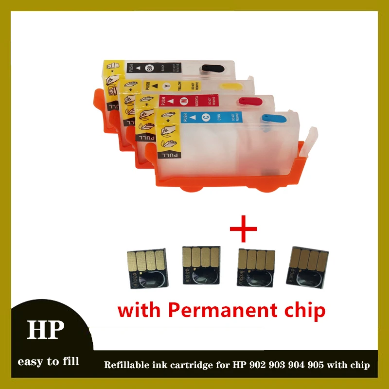 

einkshop Refillable ink cartridge for HP 902 903 904 905 with chip for HP OfficeJet pro 6950 6951 6954 6956 6960 6970 6961 6964
