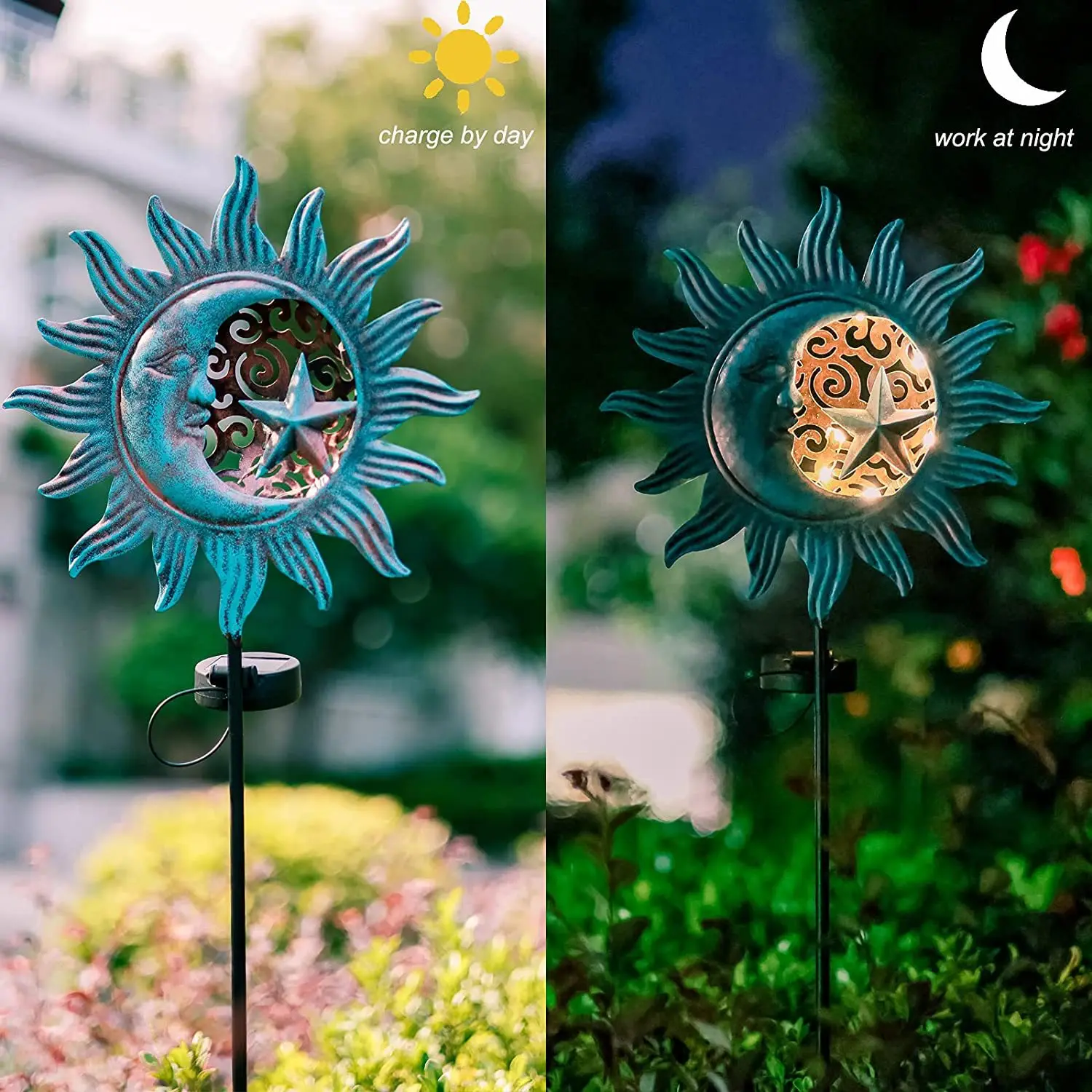 Garden Solar Light Landscape Led Yard Fairy and Moon Nightlamp  Statues Path Lawn Outdoor Courtyard Lamp Decoration Waterproof solar pathway lights