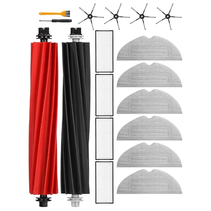 

Аксессуары для Xiaomi Roborock S8/S8 Plus/S8 +, 6 серебристых ионных фильтров для швабры, запчасти для боковых щеток, основные щетки