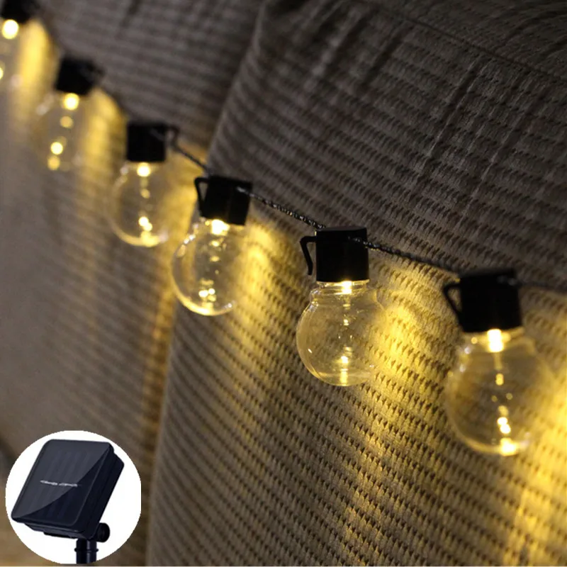 

10m/6.5m/5m Solar G50 Bulb Led String Lights Holiday Lighting Street Fairy Lights Solar Lamp Outdoor Garden Christmas Decoration