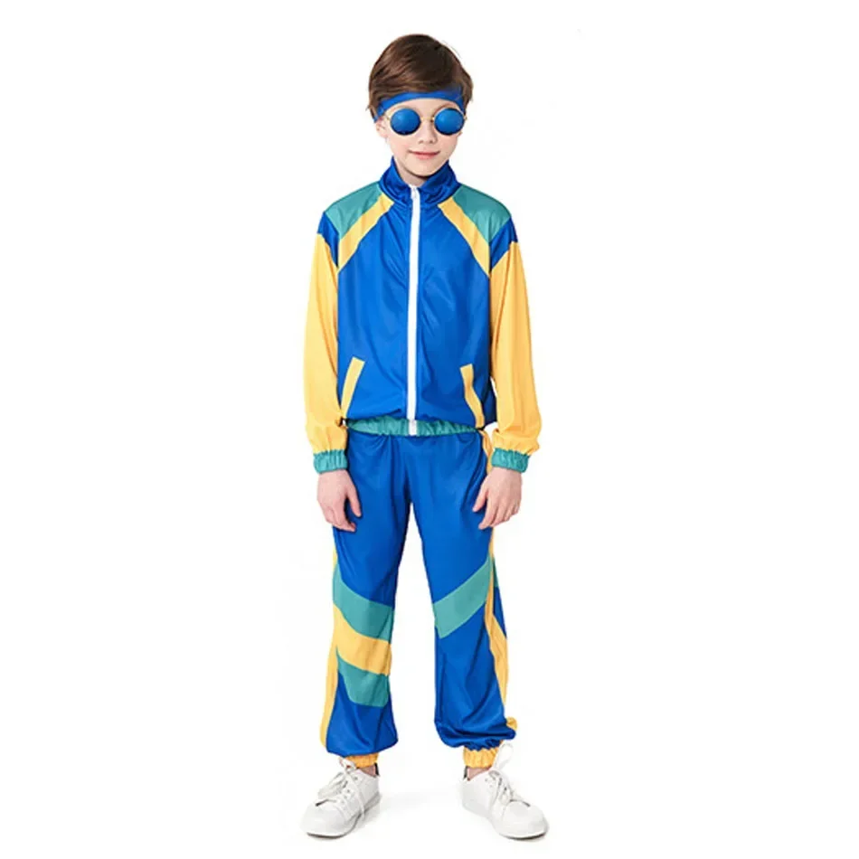 JerrisApparel 70s Kids Disco Costume - Retro Hip Hop Outfit With Shirt, Pants, Wig, Glasses - View #5