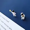 Space Silver Plated Earrings Asymmetric Astronaut Earrings for Friend 517F 6