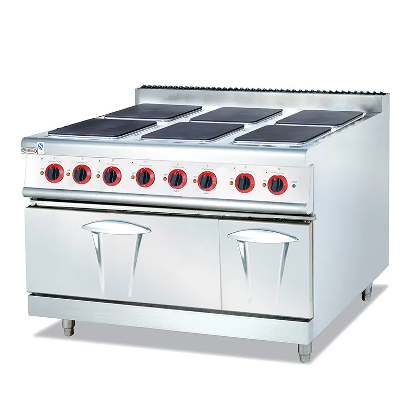 Commercial Cooking Stove Stainless Steel Kitchen Equipment Hot Plate Electric Stove 2 Burner With Cabinet 5