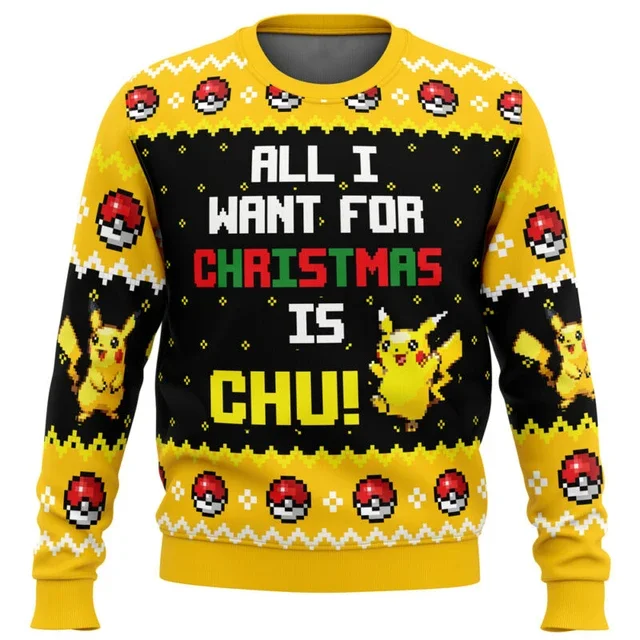 thumbnail image 1 of Suéter feo de Navidad de Año Nuevo con diseño de monstruo de bolsillo, regalo de Papá Noel, sudadera 3D para hombre y ropa de otoño/invierno en oferta, 1 of 5