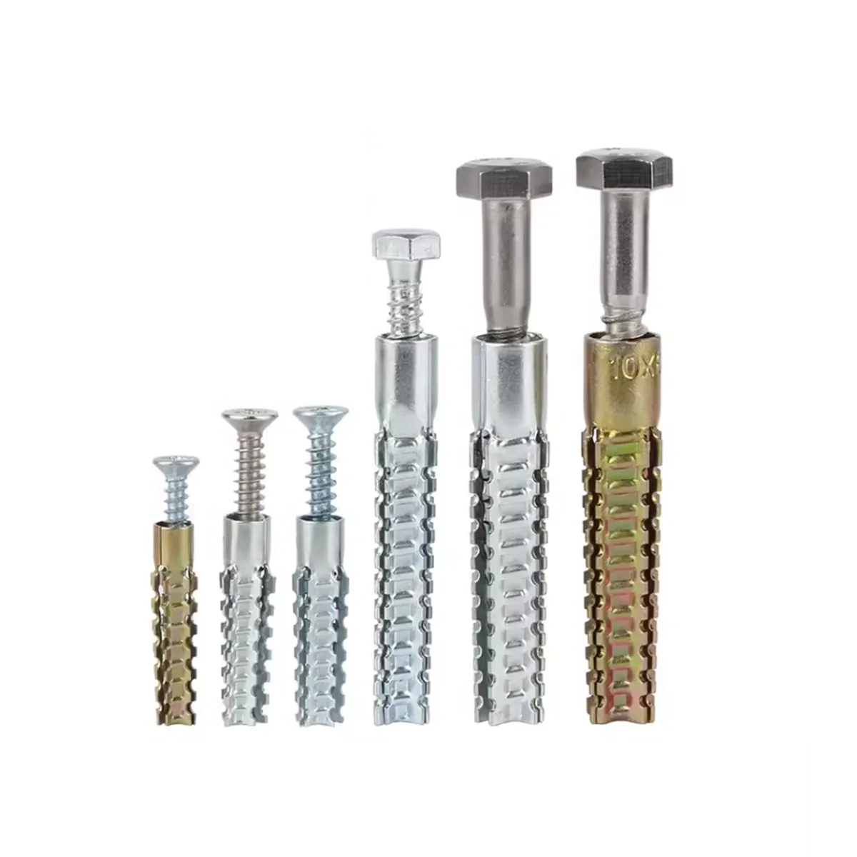 10pcs Serrated Iron Expansion Screw,6mm 8mm Heavy Duty Hollow Wall
