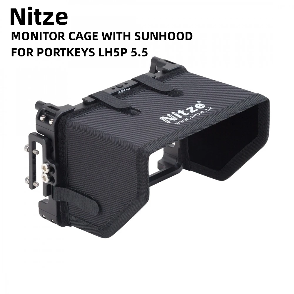 Nitze Monitor Cage Kit In Lega Di Alluminio Con Sunhood Per Portkeys Lh5P / Lh5P Ii 5.5 "Per Samsung T5/T7 Ssd, 1T Ssd500G