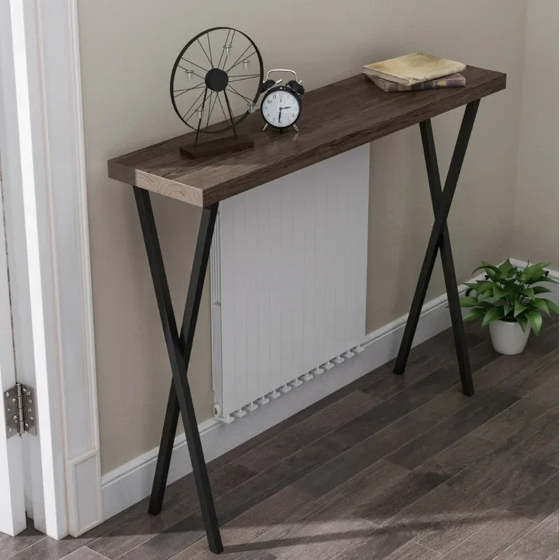WD988: Nordic Iron Art Console Table &ndash; Modern Chinese Style Living Room Table, Narrow Porch Table for Sofa Back or Hallway