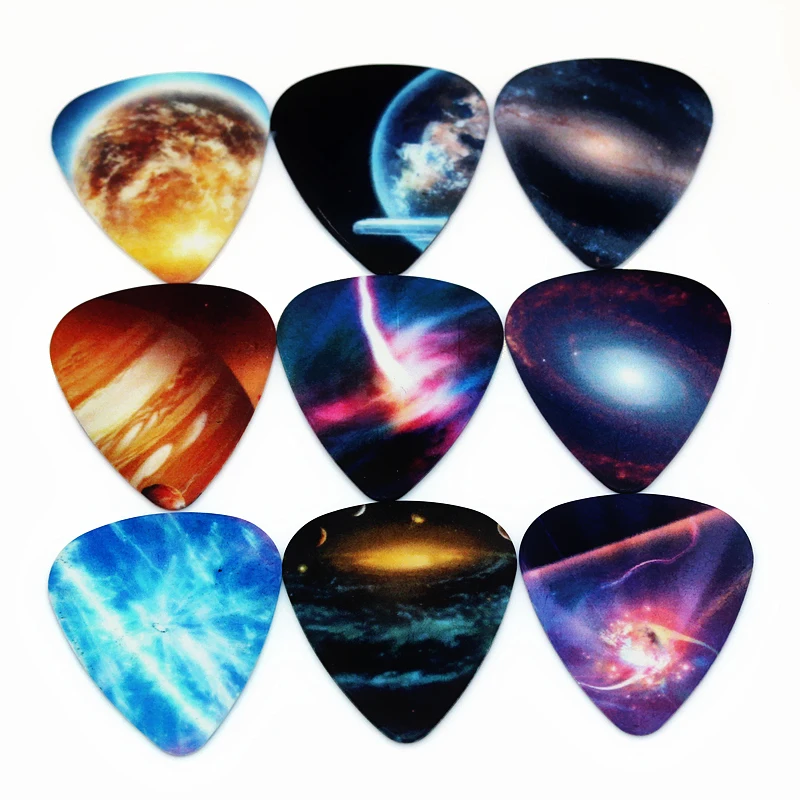 10pcs 0.71mm Universe Planet two side picks acoustic guitar paddle DIY Guitar Accessories pick for ukulele bass