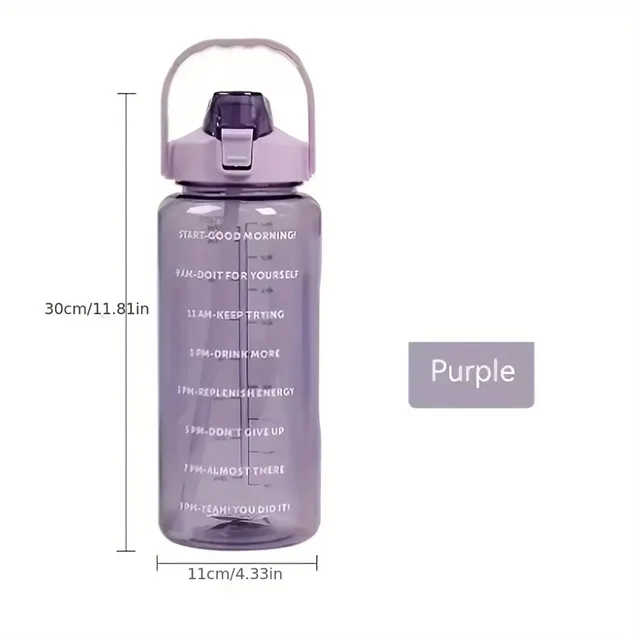 2L Portable Water Bottle Large Capacity Plastic Straw Water Cup Beverage Bottle,Outdoor Portable Sports Water Cup 4