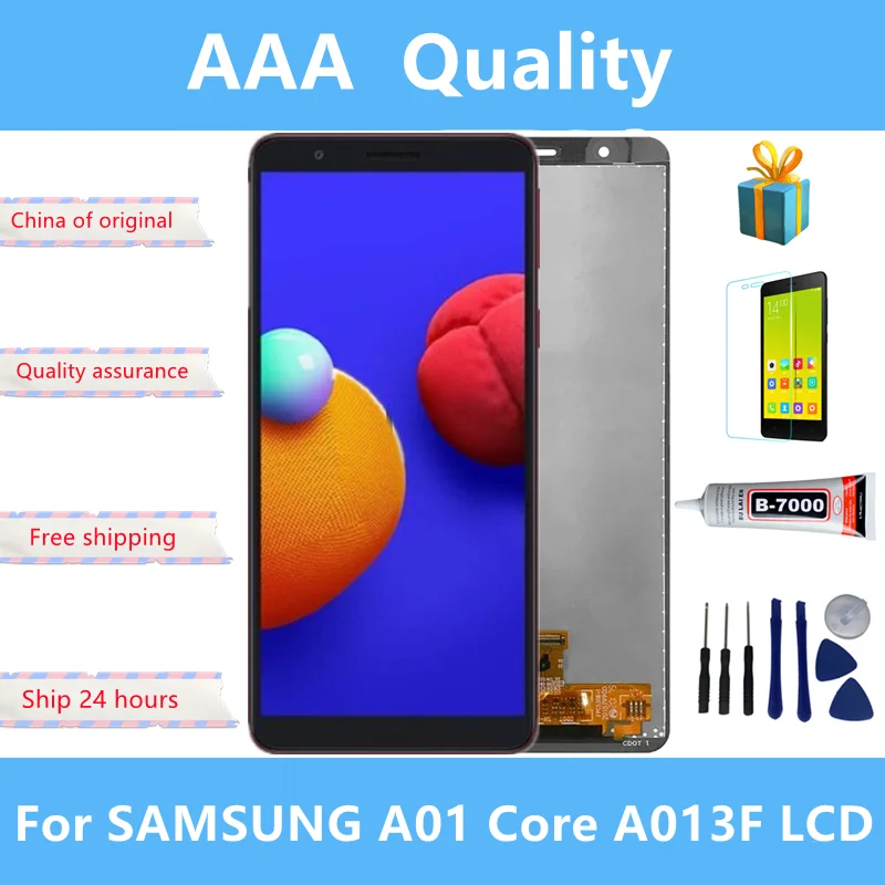 5,3 дюйма; 100% протестирован для Samsung A01 Core, ЖК-дисплей, сенсорный экран с рамкой для Galaxy A01Core A013F SM-A013F/DS A013G Displa