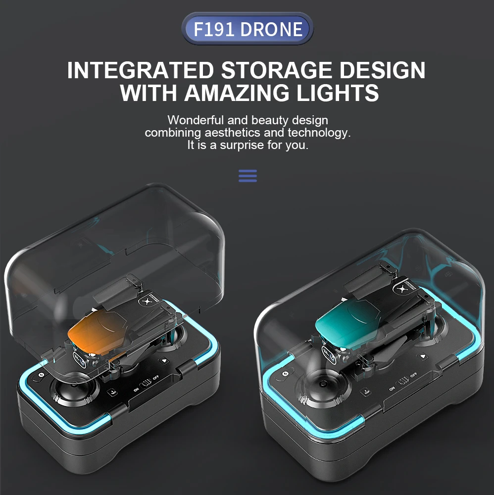 KBDFA F191 Drone, f191 drone integrated storage design with amazing lights wonderful and beauty