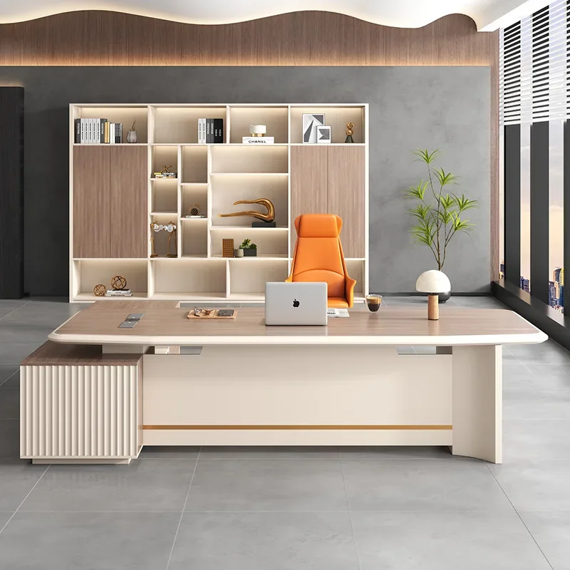 Light luxury boss office desk and chair combination simple modern president desk supervisor desk