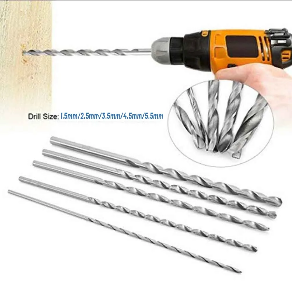 

160-200mm Extra Long High Speed Steel HSS Drill Bit Straight Shank Drill Twist Drill For Metal Drilling Electric Drill 1.5-5.5mm