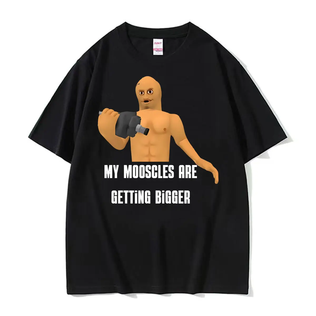 Meine Muskeln werden größer – Lustiges Meme-Fitness-Print-T-Shirt für Herren und Damen – Vintage Streetwear T-Shirt – Lässiges Baumwoll-T-Shirt