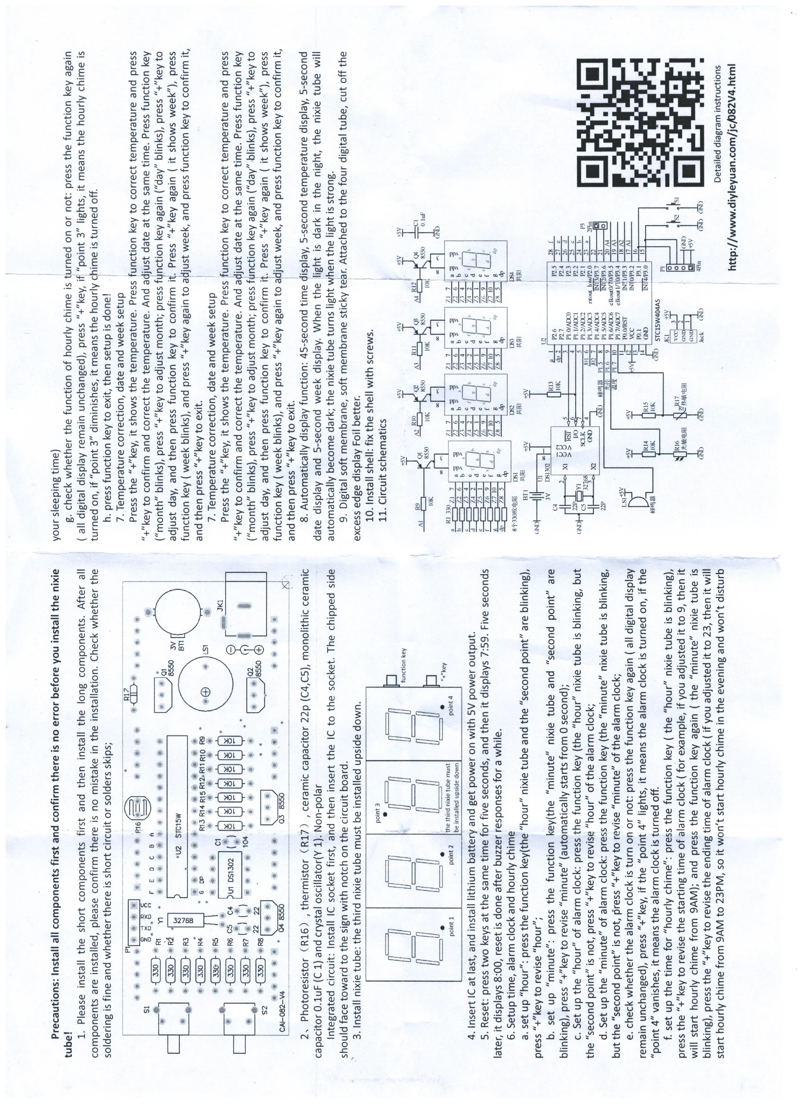 DIY Kit Relógio Eletrônico com Microcontrolador LED, Relógio Digital, Luz Tempo, Controle de Temperatura, Termômetro