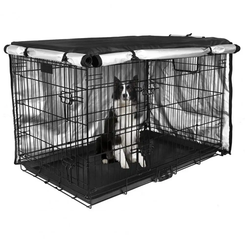 Title 7, Wear-resistant Pet Kennel Cover Black Good Vent...
