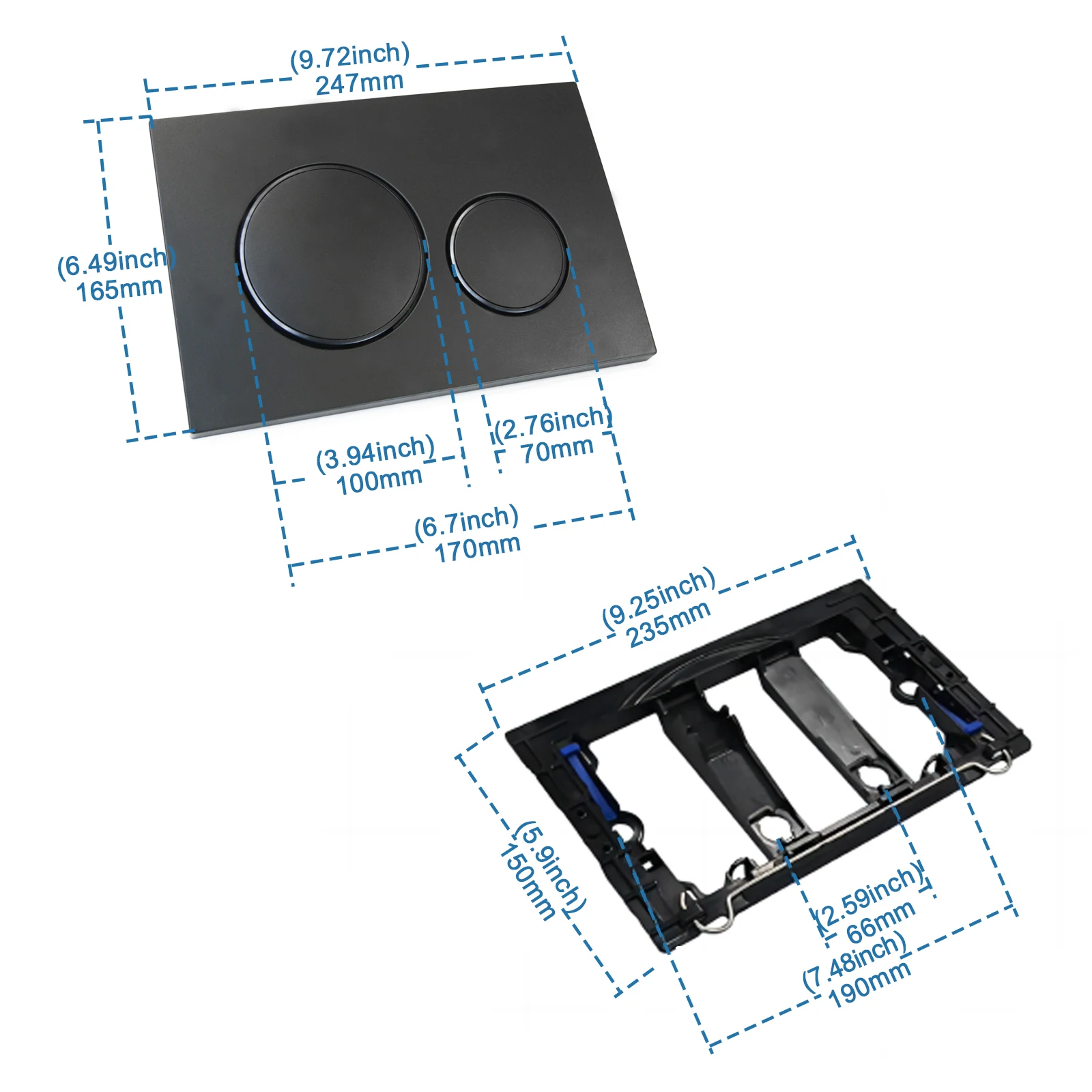 Flushing Plate with Flush Lever Set and Mounting Frame Fits Geberit Sigma 20 Actuator Plate Spare Parts Dual Flush 1 Piece flushing plate set