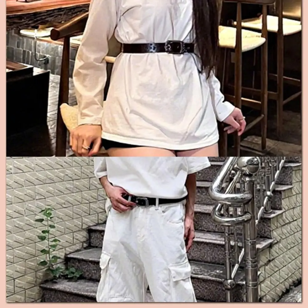 Modischer Y2K-Legierungsgürtel mit Schnalle, geschnitzter Taillengürtel, Harajuku Y2K Punk-Gürtel, schicker Vintage-Jeansgürtel für Damen – Detail 6