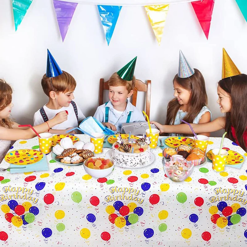 

New Plastic Disposable Color Tablecloth Birthday Party Wedding Christmas Table Cover Wipe Covers Rectangle Desk Cloth Decor 1Pcs