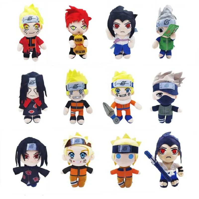 23-30cm Naruto Japan Anime Plush Toys Naruto Uchiha Itachi Kakashi Sasuke Gaara Cute Figure Stuffed Dolls Pendant Kids Xmas Gift фигурка funko pop animation naruto sasuke