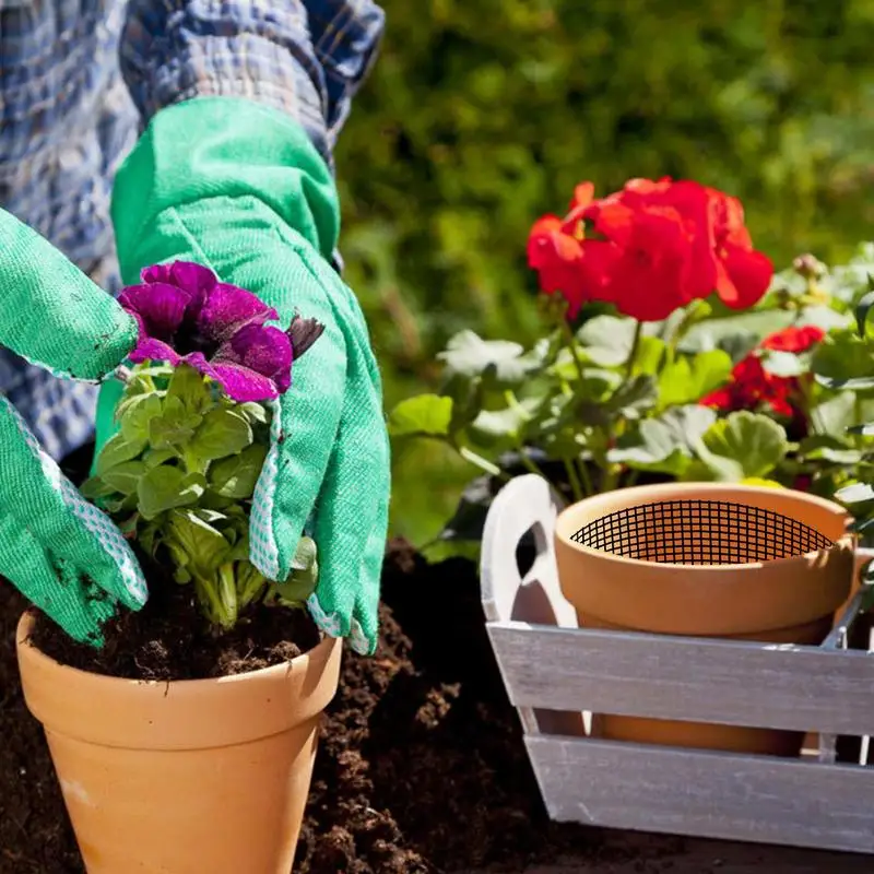 5-Piece Breathable Flower Pot Drainage Mats - Prevent Soil Loss