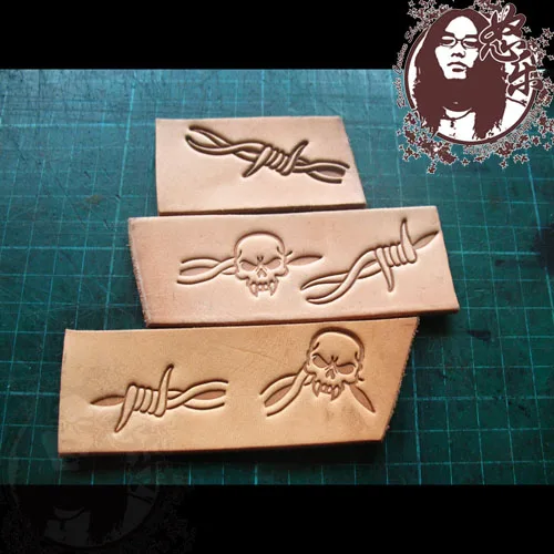 5pcs/set Skull Style Leather Stamps Set Aluminum Alloy Stamps Pressing Mold Stamper Embossing Hot Stamping Leather Craft