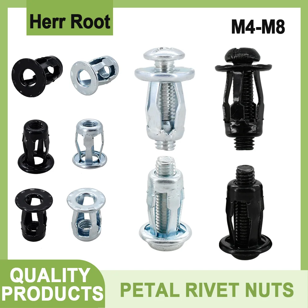 

M4 M5 M6 M8 Petal Rivets Nut Metal Molly Jack Nuts Car License Plate Fix Screw For Hollow Wall Iron Skin Expansion Lock Screws