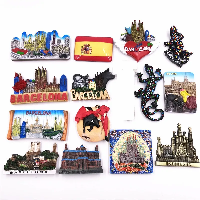 

Spain Original Resin Fridge Magnets Madrid Barcelona Magnetic Magnets for The Refrigerator Creative Tourism Souvenir Handicrafts