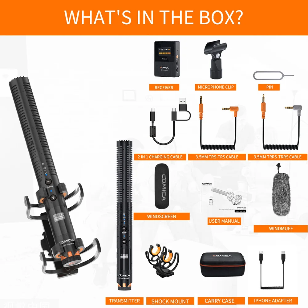 Comica VM30 2.4G ショットガンマイク スーパーカーディオイド