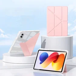 Magnetic Fold Stand Tablet Case with Pen Slot for Redmi Pad Pro 2024 (Pink)