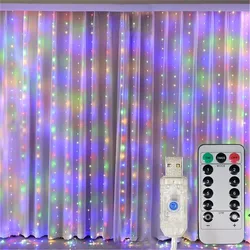 Festive LED Curtain Fairy Lights for Celebrations and Home Decor (Multicolor)