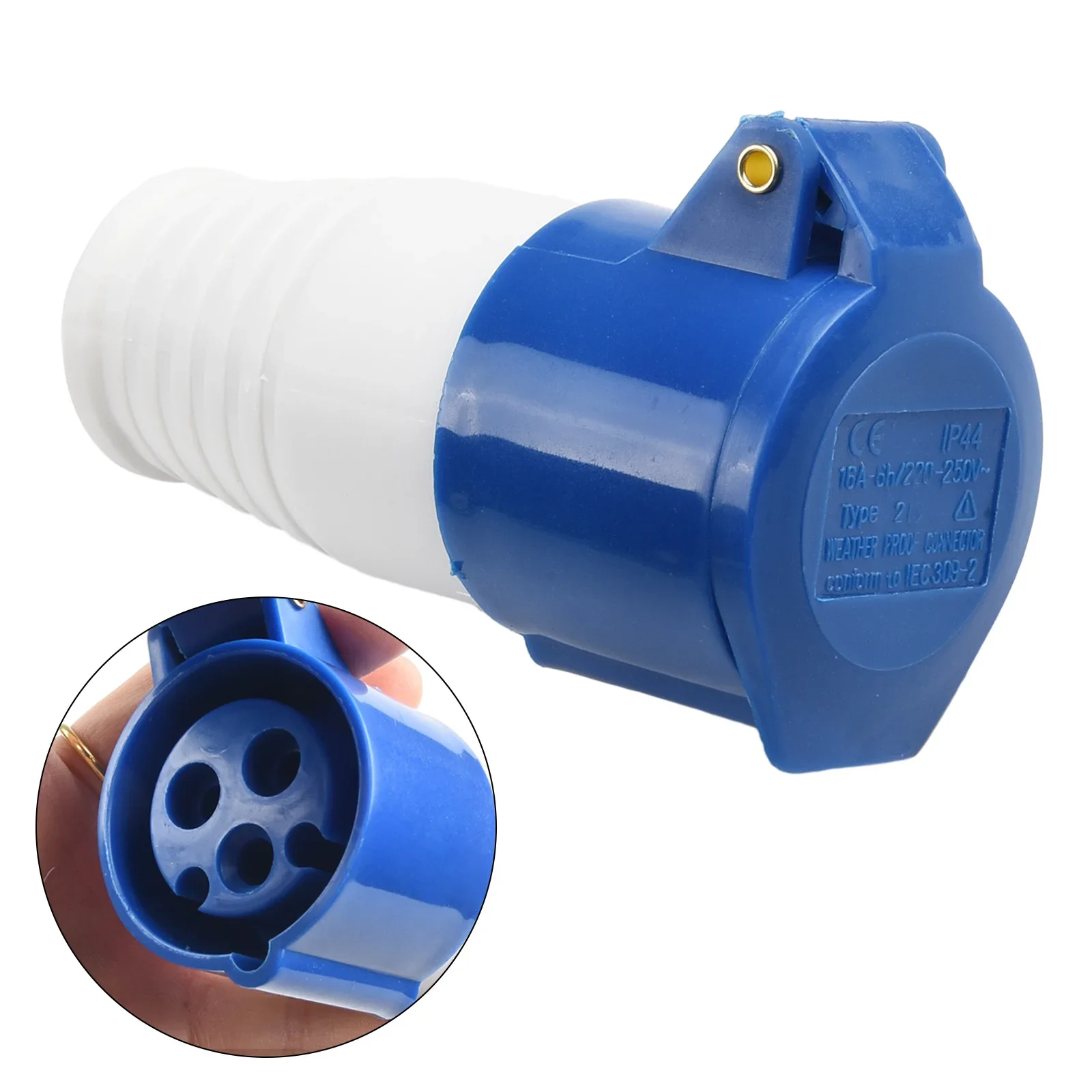 240v 16A Electrical Plug Socket 3 Pins Connection Socket Adapter Industrial Power Outdoor IP44 Waterproof